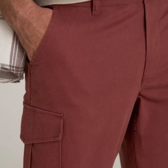 American Tall – Size 28T Intense Rust – TAPERED-FIT Stretch Cotton Cargo Pant - Picture 3 of 11